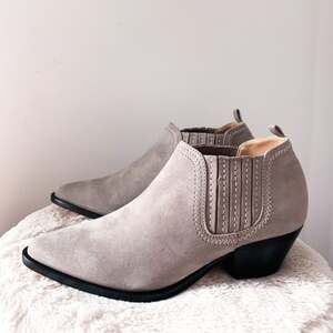 Schutz Grey Suede Booties
